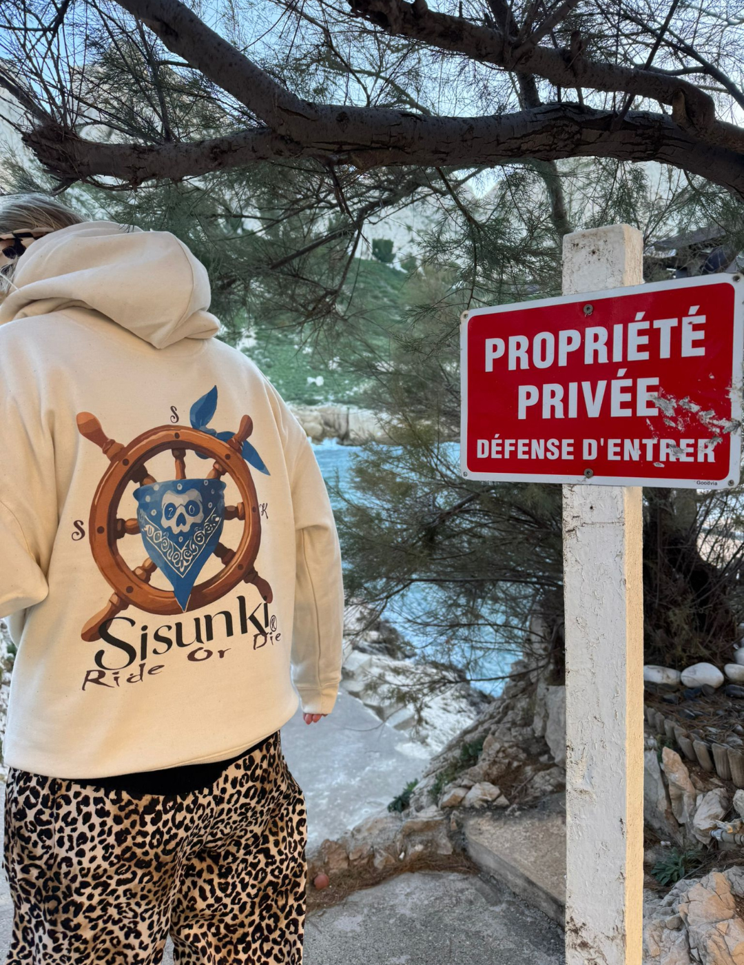 Sweat-shirt beige Pirate life