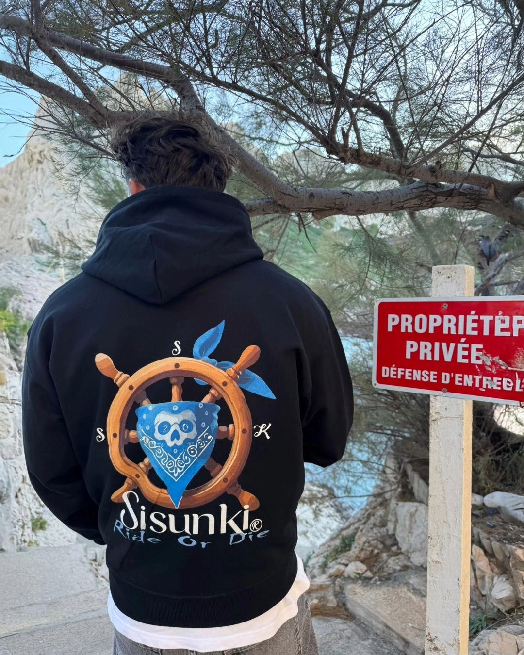 Sweat-shirt noir Pirate life